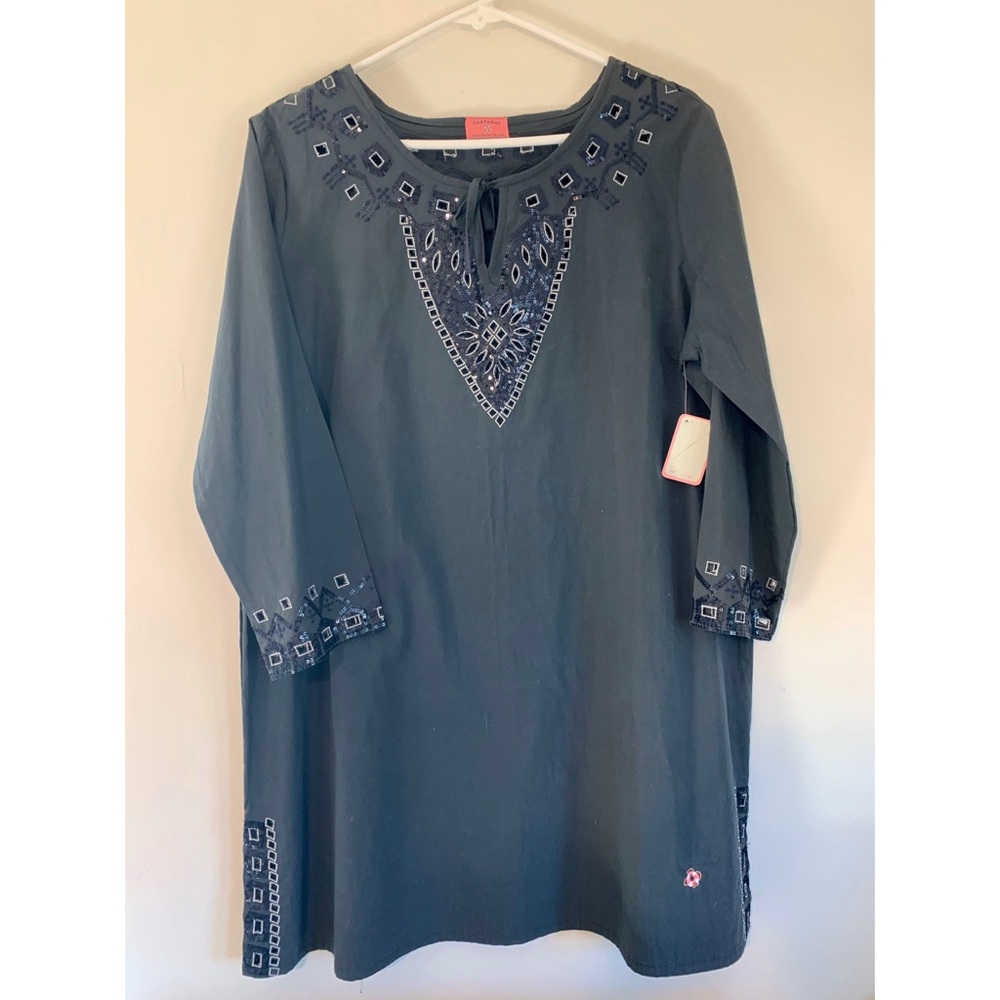 Castaway Nantucket | Navy Embroidered Tunic